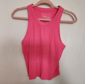 Aerie Hot Pink Ribbed Tank Size M